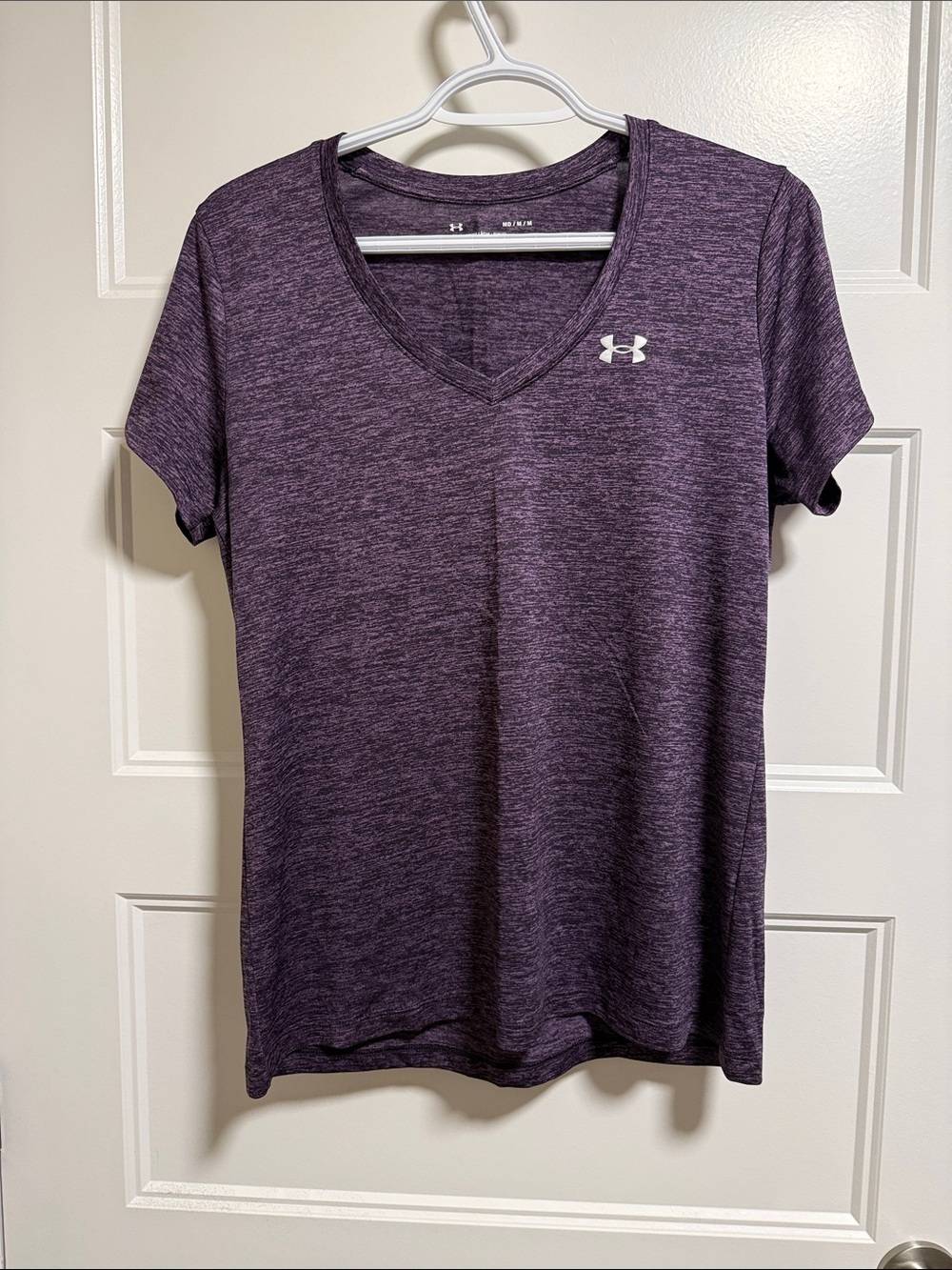 Under Armour Women's Heathered Plum V-Neck Performance Tee
